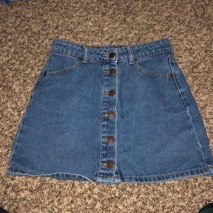 Button up denim skirt